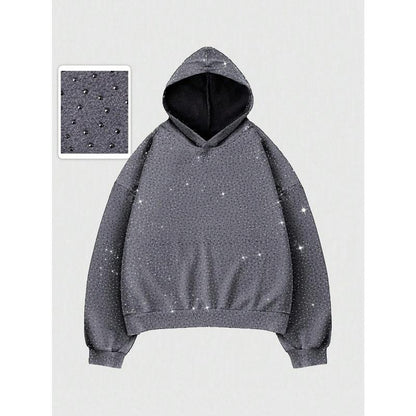 Gentora Rhinestone Glitter Oversized Hoodie