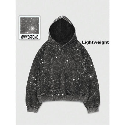 Gentora Rhinestone Glitter Oversized Hoodie