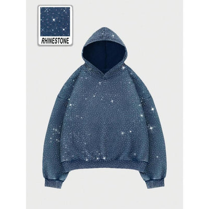Gentora Rhinestone Glitter Oversized Hoodie